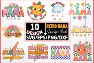 Retro Mama Sublimation Bundle Graphic by T-SHIRTBUNDLE · Creative Fabrica