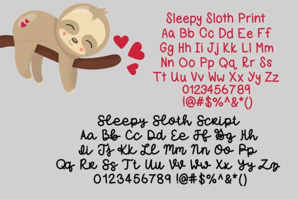Sleepy Sloth Duo Font PNG with transparent background - Preview 4