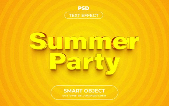 Summer Party 3D Editable Text Effect Graphic Layer Styles By mdjahidul99519