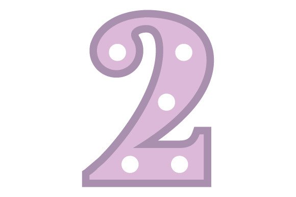 Number 2, Marquee Style SVG Cut file by Creative Fabrica Crafts