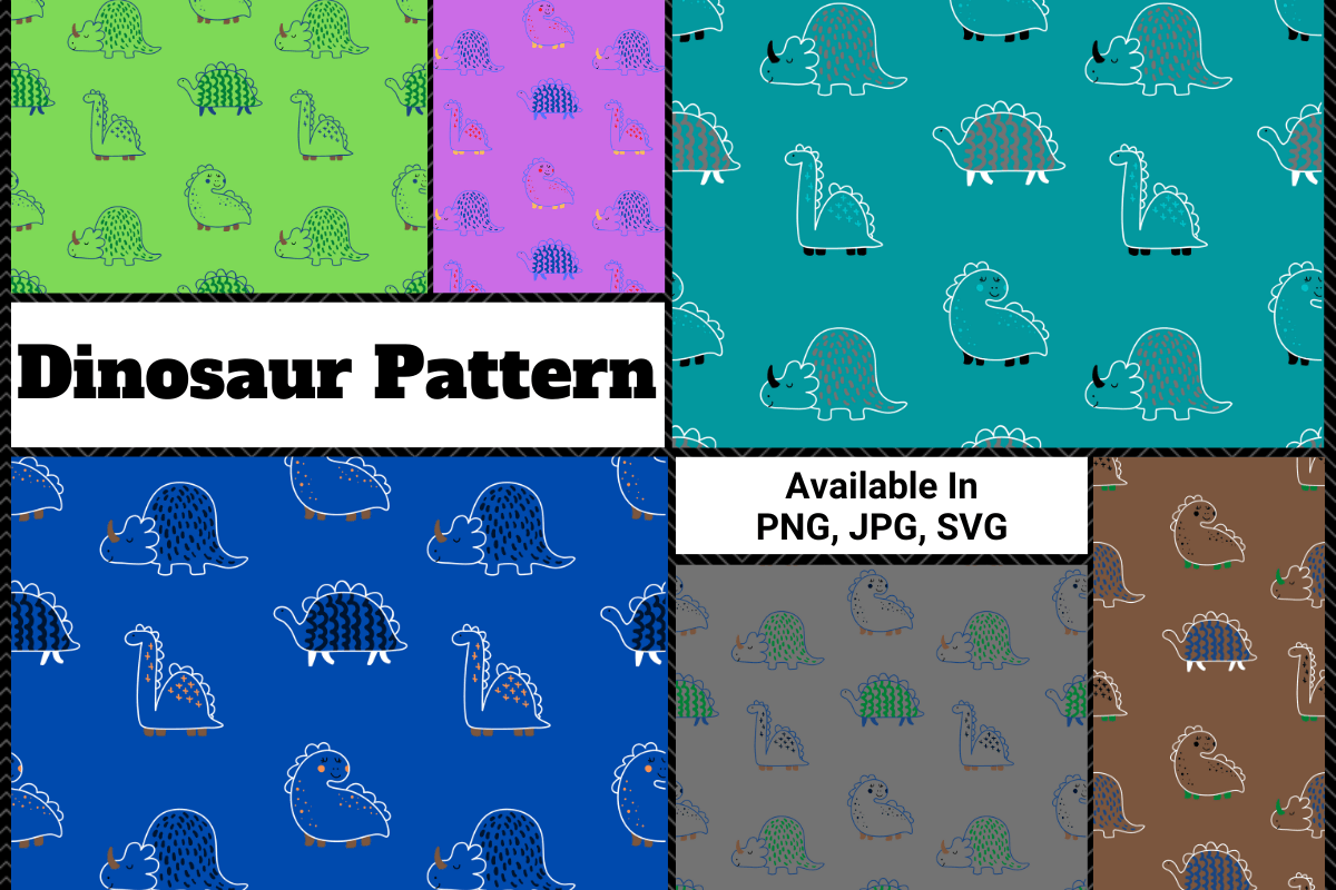 Dinosaur Pattern Graphic by Pleasant Patterns · Creative Fabrica