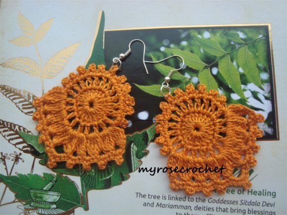 Era-Dangler Earrings Illustration Patrons de Crochet Par My Rose Crochet