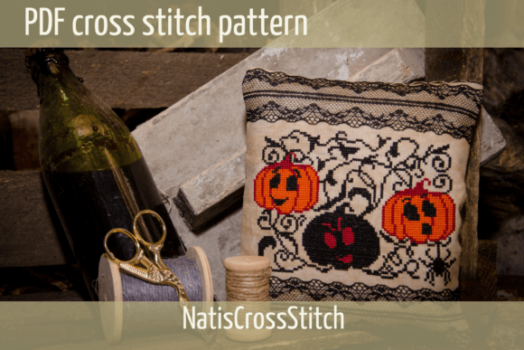 Halloween Pumpkins Cross Stitch Pattern