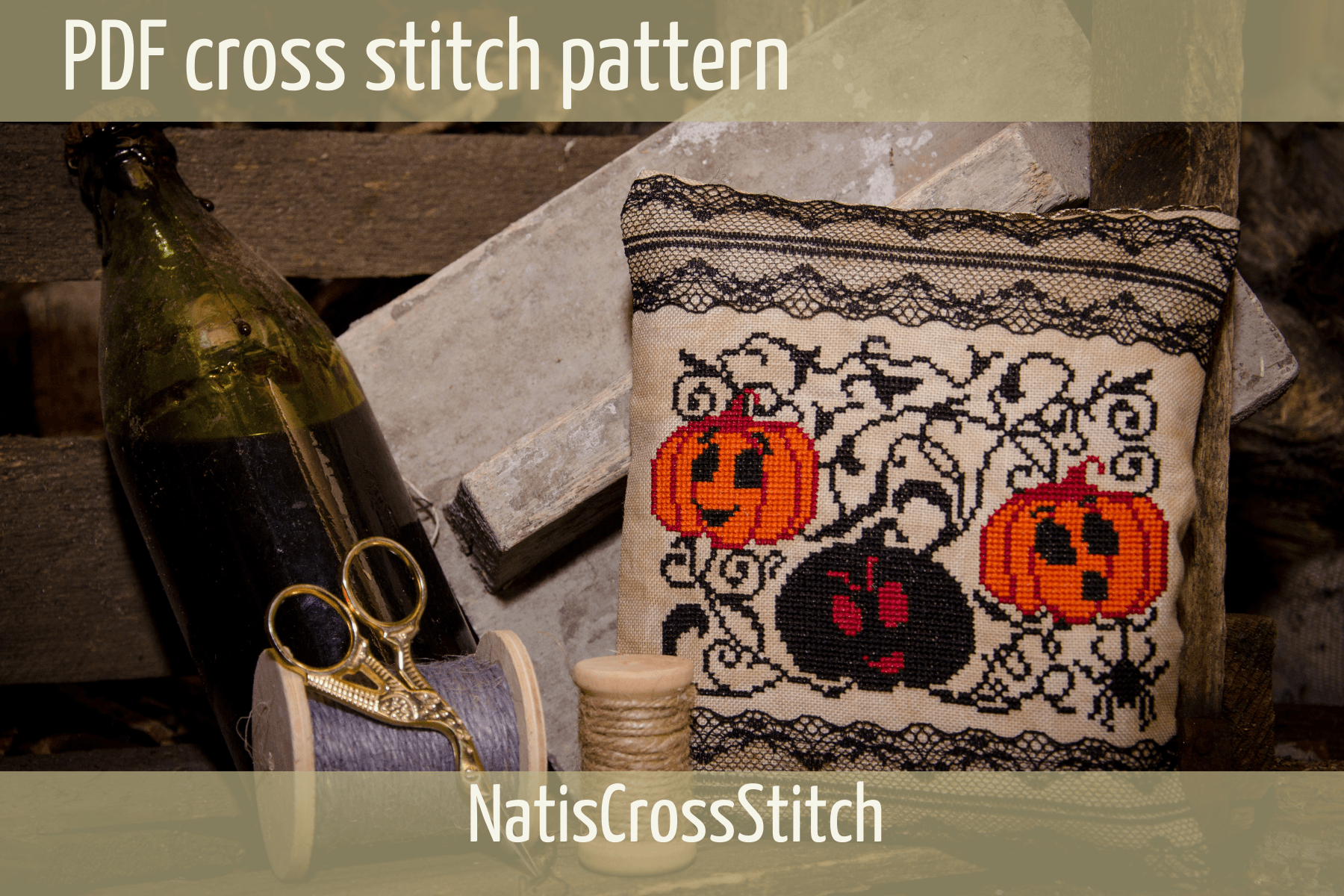 Halloween Pumpkins Cross Stitch Pattern