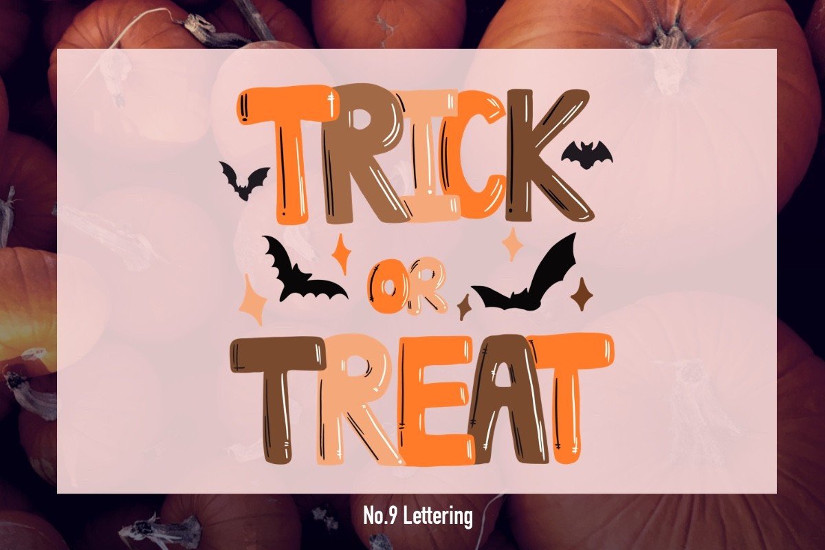 Halloween Trick or Treat PNG Clipart Graphic by No.9 Lettering ...