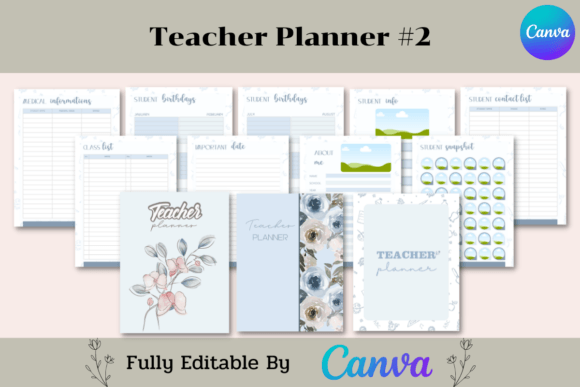 Teacher Planner Canva Template - Digital