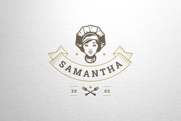 Woman Face Catering Restaurant Logo