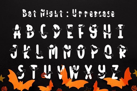 Bat Night Font PNG with transparent background - Preview 2