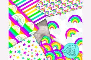 Bright Rainbow Digital Paper Graphic by apearlofagirldesigns · Creative ...