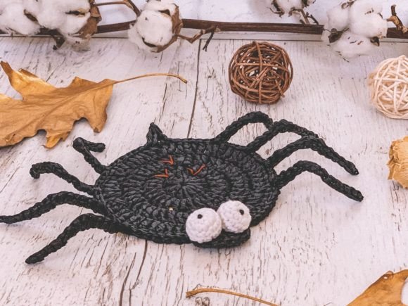 Crochet Coaster Spider 3D Halloween PDF