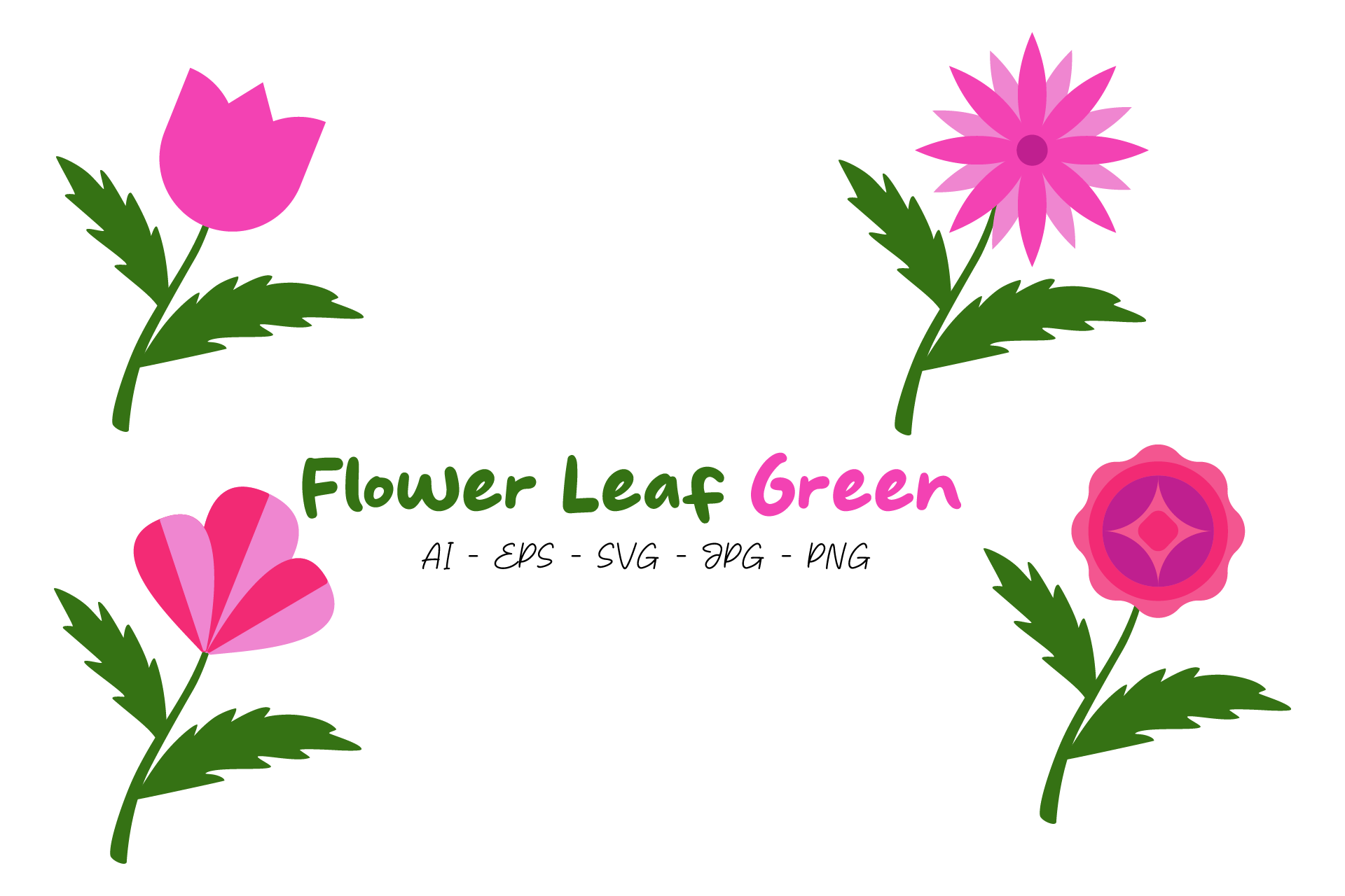 Flower Leaf Green Graphic by bestinputstudio · Creative Fabrica