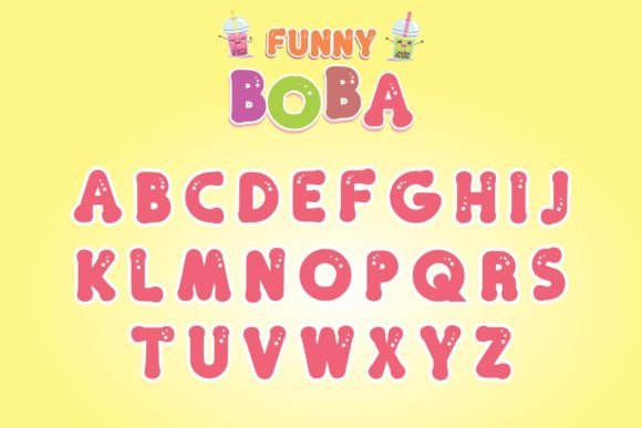 Funny Boba Font PNG with transparent background - Preview 2