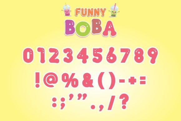 Funny Boba Font PNG with transparent background - Preview 3