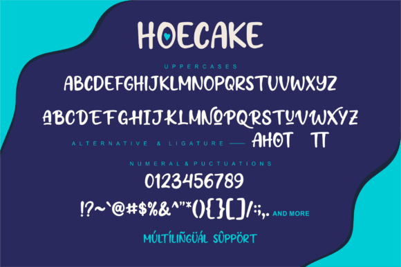 Hoecake Font PNG with transparent background - Preview 1