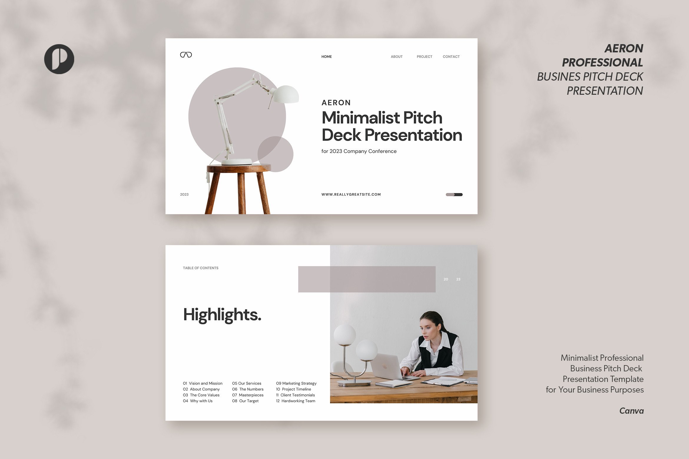 Presentación de pitch moderna en Canva
