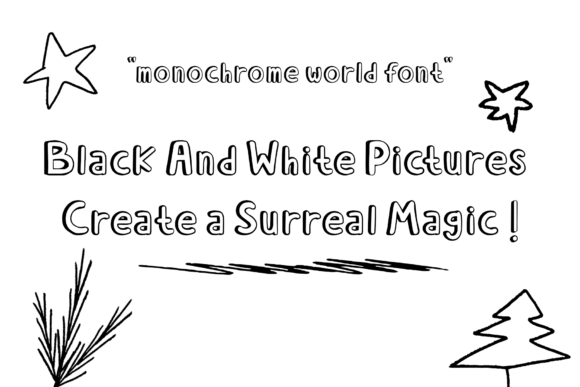 Monochrome World Font PNG with transparent background - Preview 2