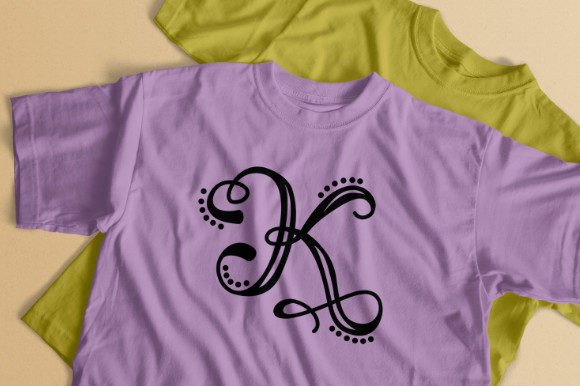 Retro Round Monogram Font PNG with transparent background - Preview 3