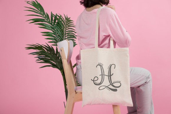 Retro Round Monogram Font PNG with transparent background - Preview 4