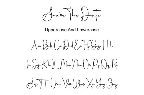 Save the Date Font PNG with transparent background - Preview 6
