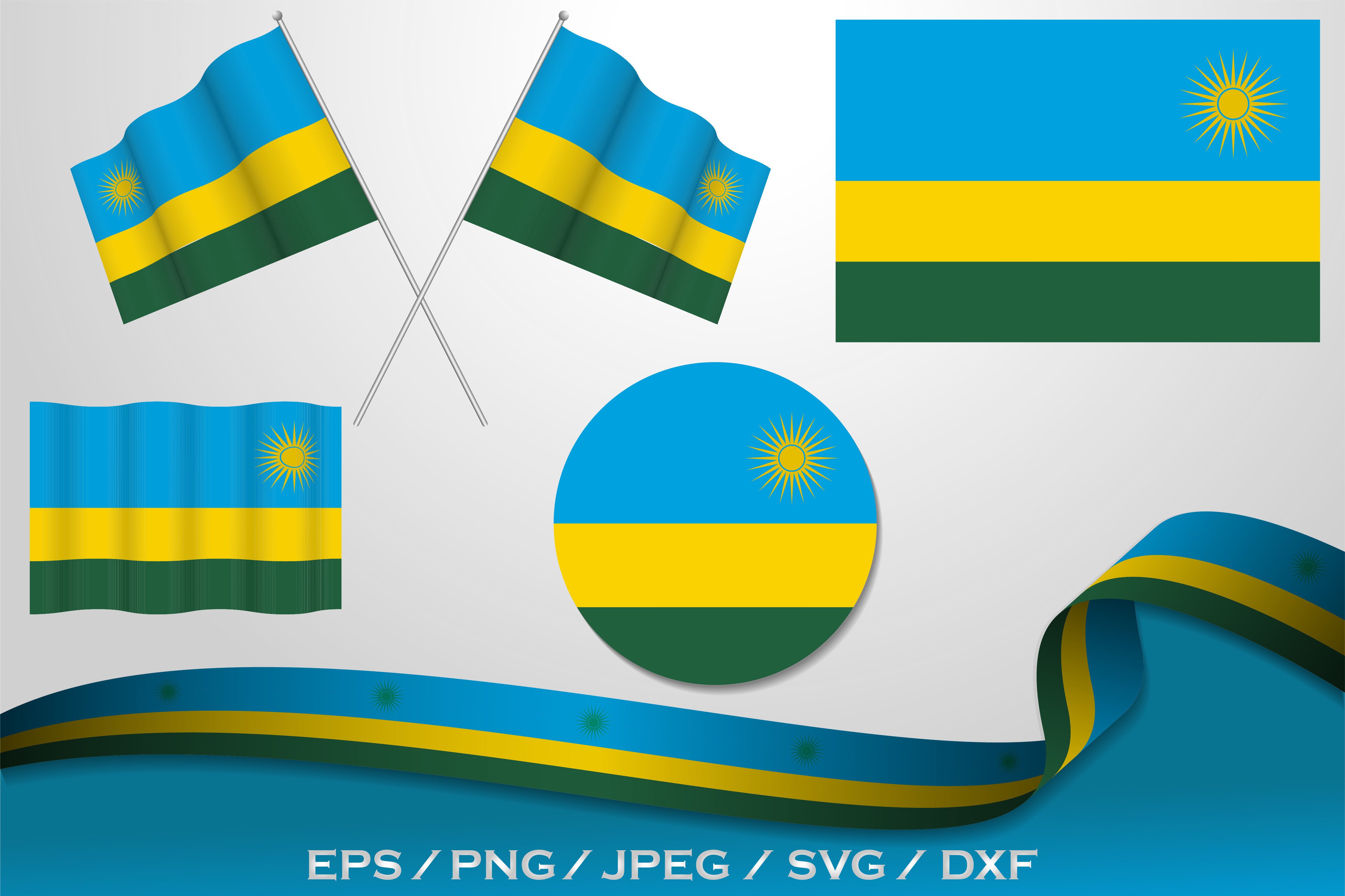 Set of Rwanda Flags in Different Designs Graphic by terrabismail ...