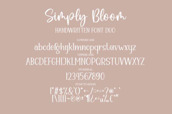 Simply Bloom Duo Font PNG with transparent background - Preview 6