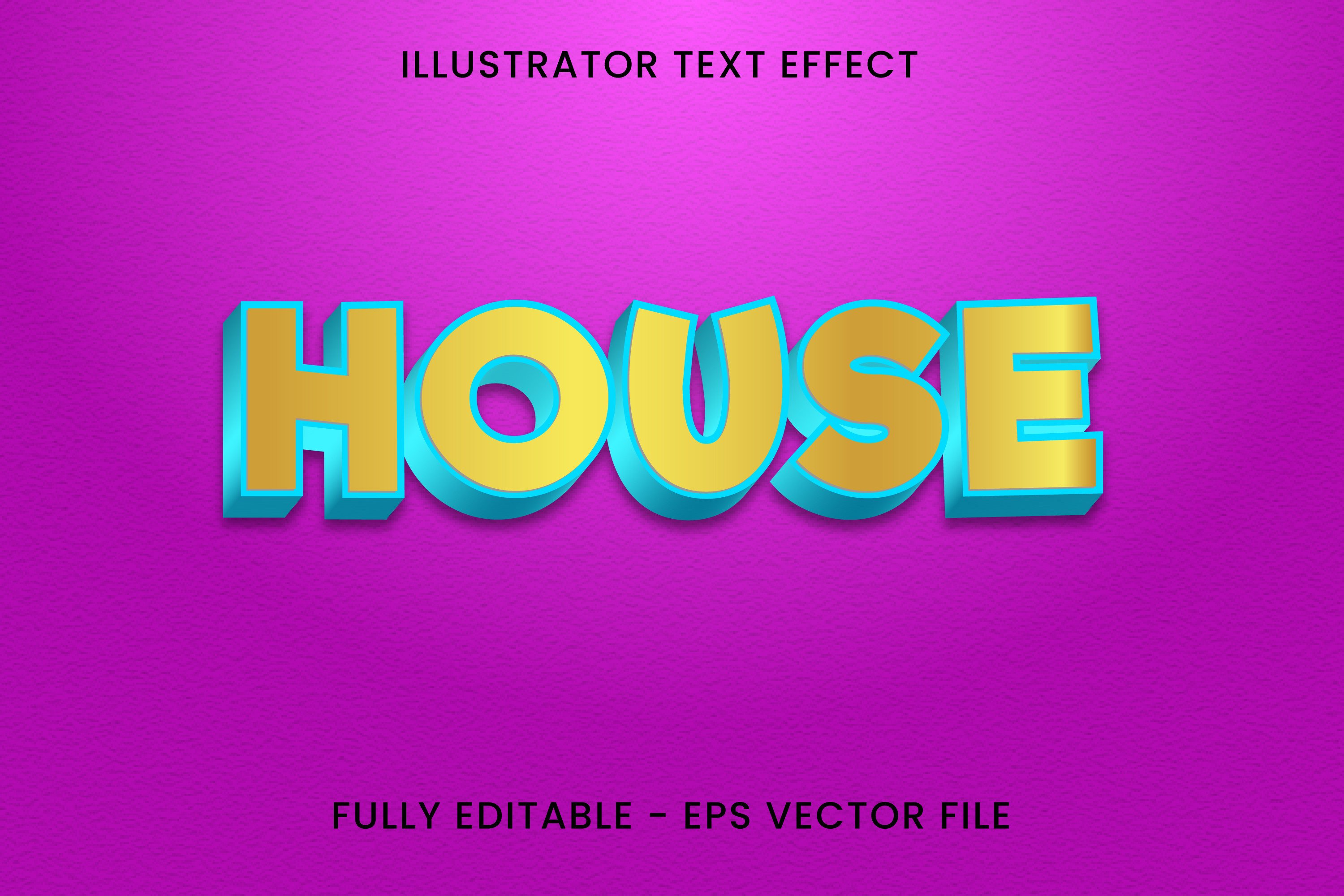 Editable 3d Style House Text Effect Graphic by nayantamli · Creative ...
