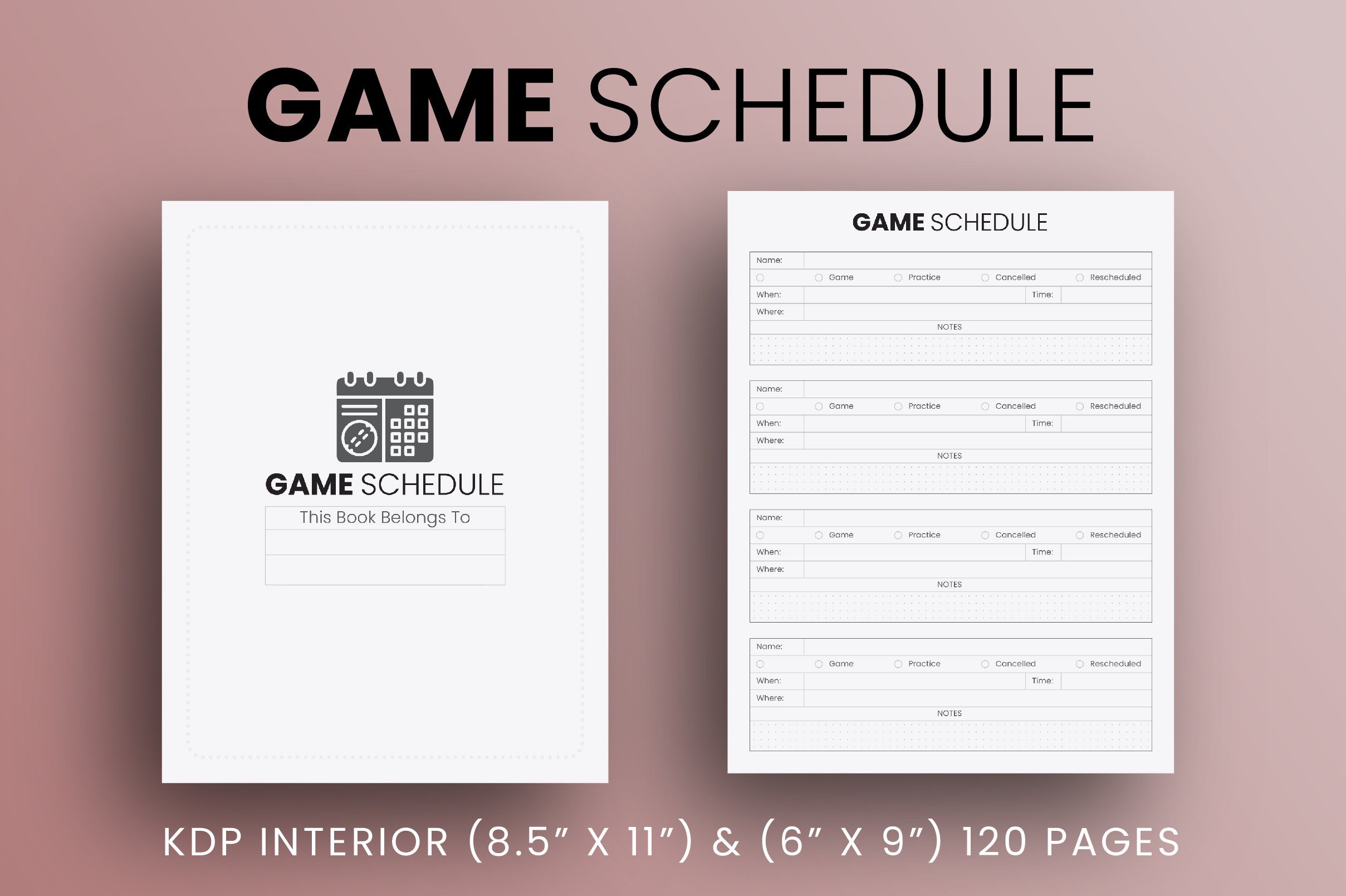 Game Schedule Tracker - KDP Interior Graphic by Vector Cafe · Creative ...