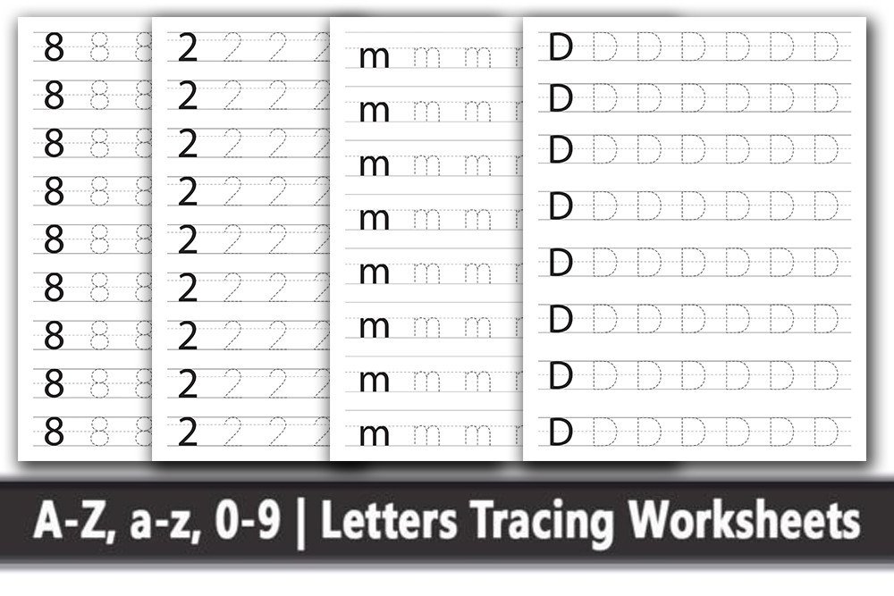 Letters Tracing Alphabet Worksheets Graphic by KDP Art · Creative Fabrica