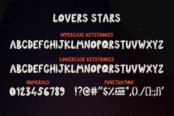 Lovers Stars Font PNG with transparent background - Preview 4