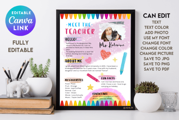 Meet The Teacher Canva Template Graphics