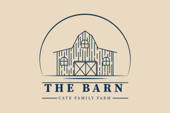 The Barn Line Art Logo, Icon and Symbol