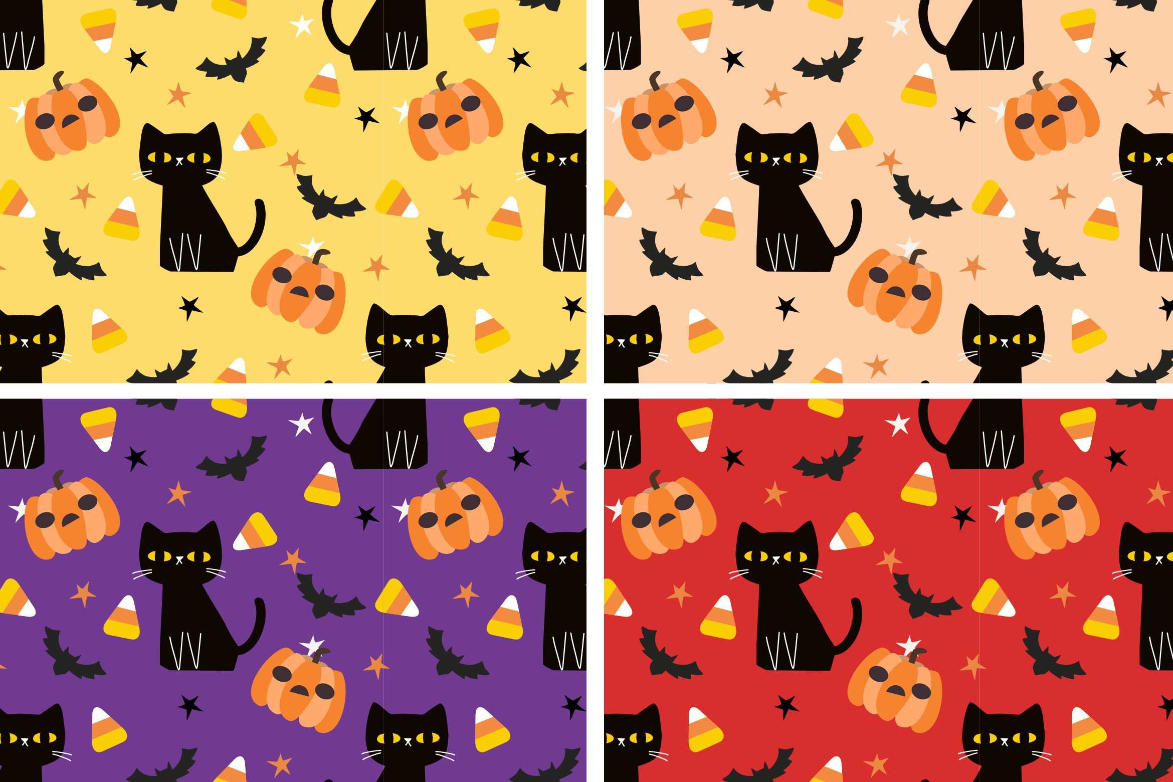 Black Cat and Halloween Pumpkins Graphic by thanaporn.pinp · Creative ...