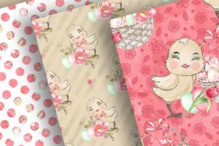 Cute Chicken Happy Easter Digital Paper Graphic by designloverstudio ...