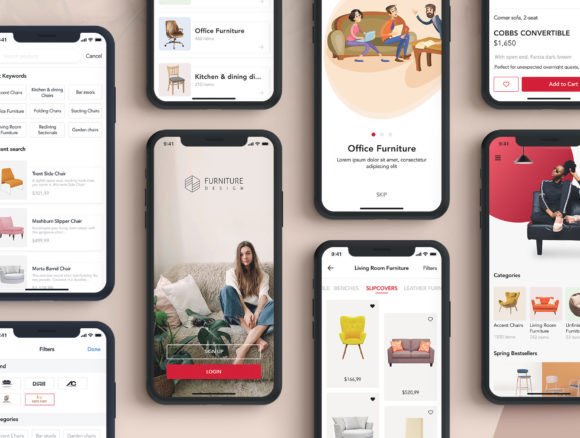 Furniture Design UI Kit Afbeelding UX en UI Kits Door freeslab88
