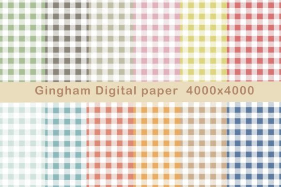 Pastel Gingham Digital Papers Afbeelding Papieren Patronen Door WhiteBrownie