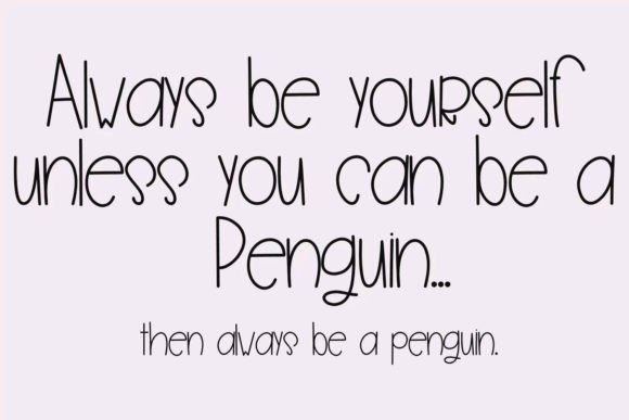 Penguin Farts Font PNG with transparent background - Preview 1