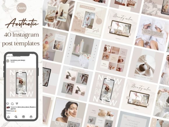 Boho Fashion Instagram Post Templates Graphics