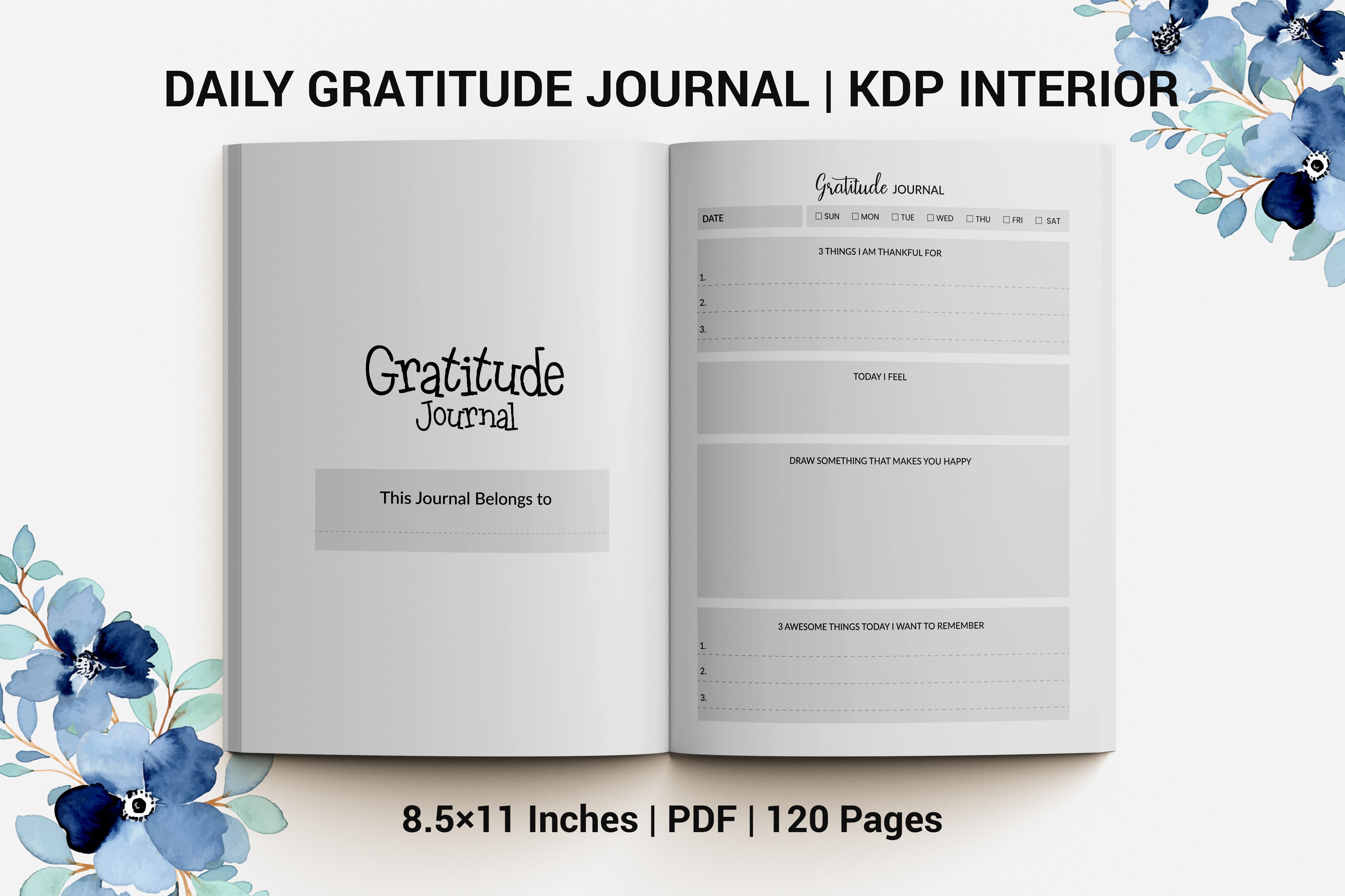 Daily Gratitude Journal | KDP INTERIOR Graphic by H T-Hut · Creative ...