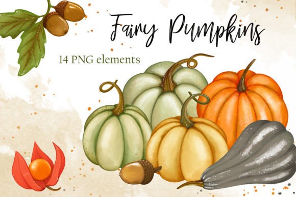 Fall Pumpkins Clipart, Autumn Harvest Graphic Illustrations By Nastya Moon Designs
