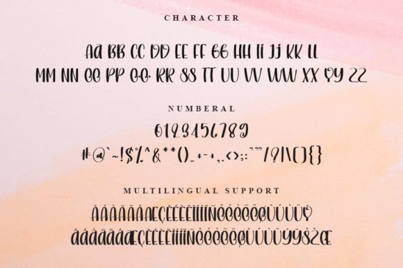 Pink Pastel Font PNG with transparent background - Preview 2