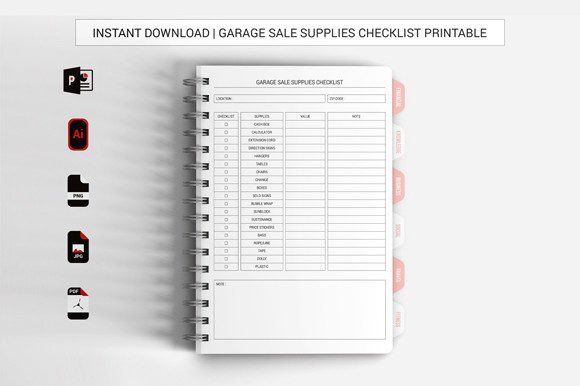 Printable Garage Sale Supplies Checklist