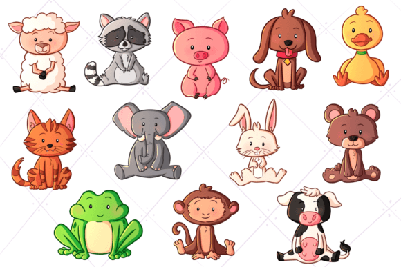 Sitting Animals Clip Art Collection