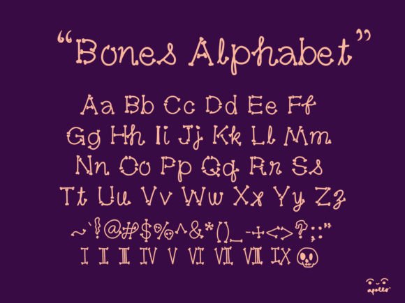 Bones Alphabet Font - Preview 2