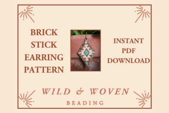 Brick Stitch Earring Pattern Brown