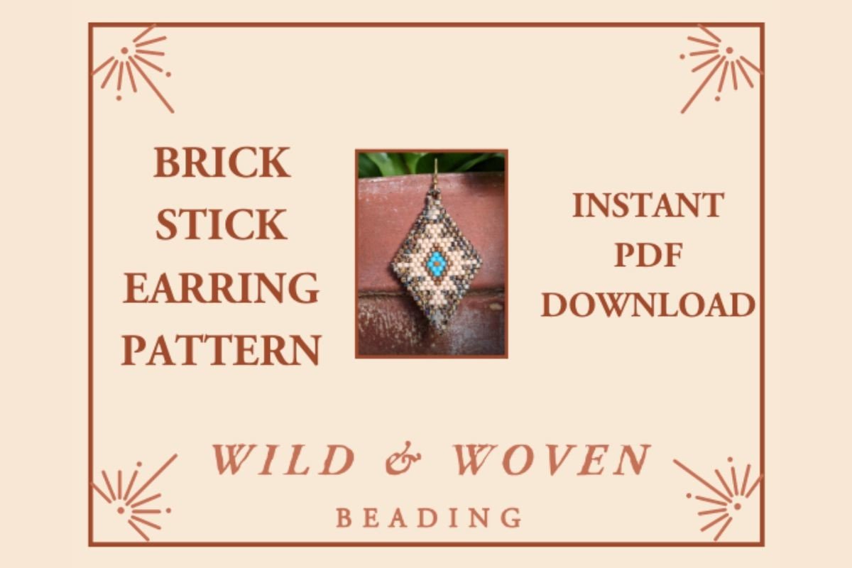 Brick Stitch Earring Pattern Brown