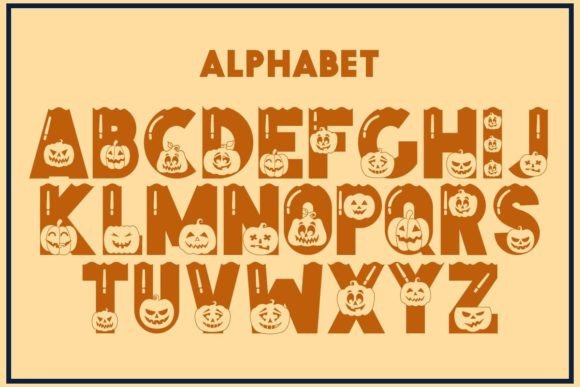 Halloween Pumpkins Font PNG with transparent background - Preview 1
