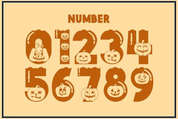 Halloween Pumpkins Font PNG with transparent background - Preview 2