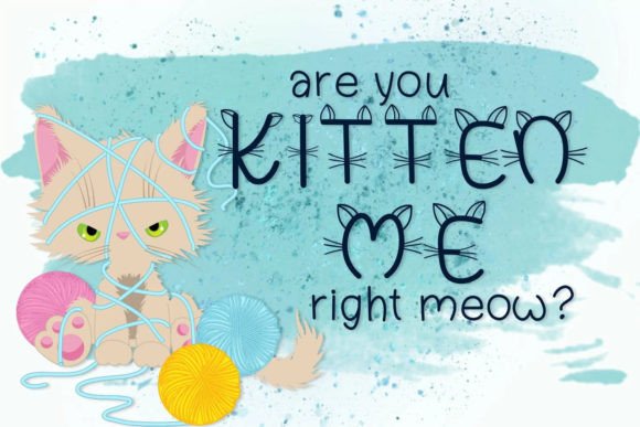 Kitten Farts Font PNG with transparent background - Preview 3