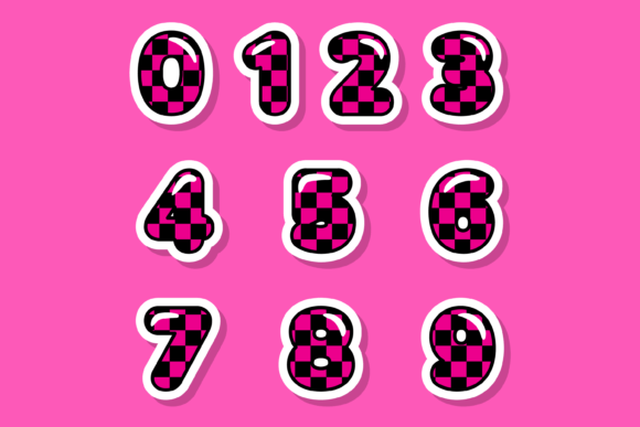 Pink Checker Font PNG with transparent background - Preview 2