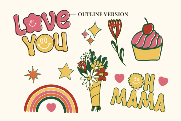 Retro Emoje Font PNG with transparent background - Preview 2
